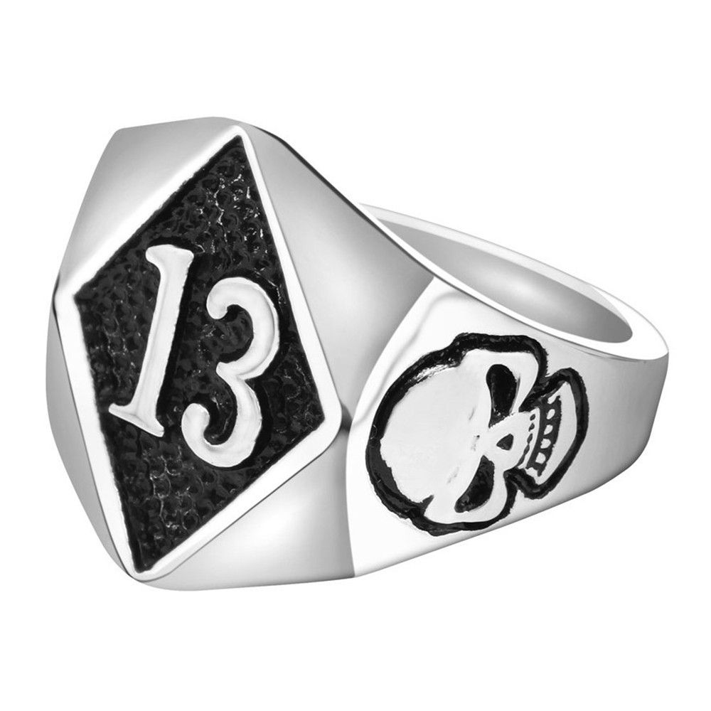 Wholesale Skull Titanium Men's Ring Number 13 Index Finger Ring | EaseWholesale 1