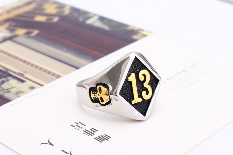 Wholesale Skull Titanium Men's Ring Number 13 Index Finger Ring | EaseWholesale 2