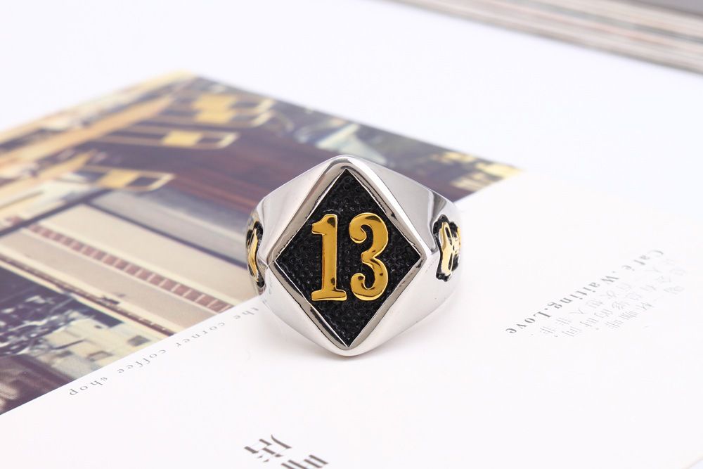 Wholesale Skull Titanium Men's Ring Number 13 Index Finger Ring | EaseWholesale 3