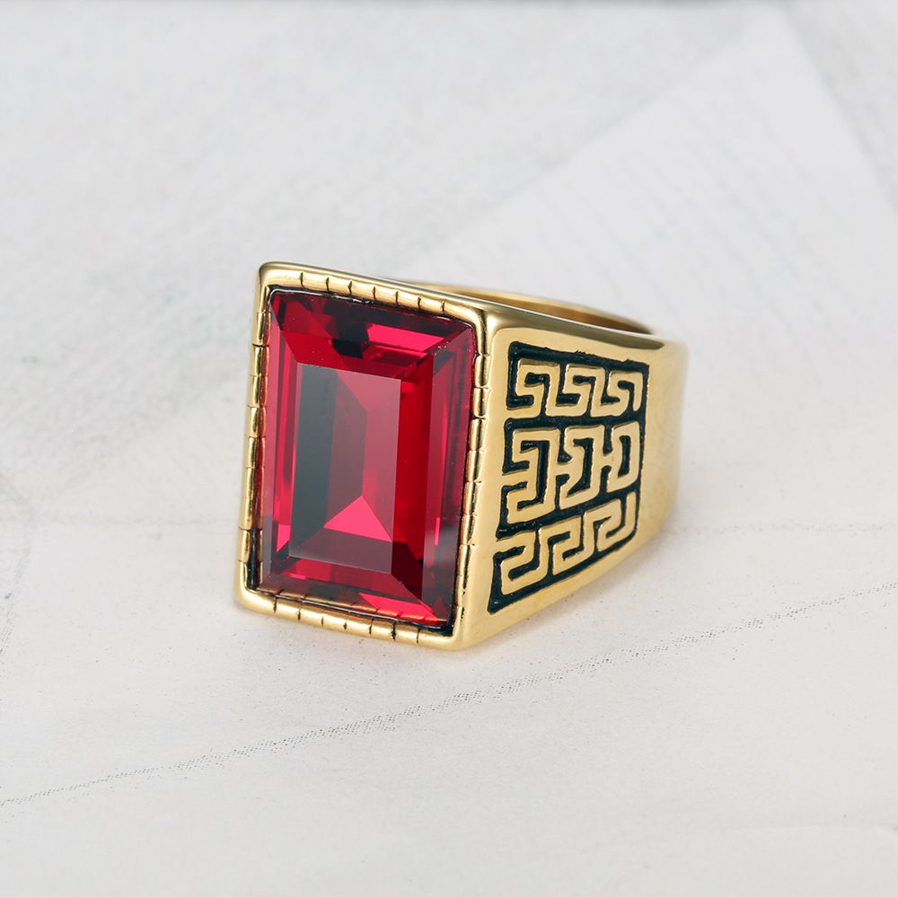 Hip Hop Punk Retro 18K Genuine Gold Plated CZ Titanium Steel Men's Rings | EaseWholesale 3 Hip Hop Punk Retro 18K Genuine Gold Plated CZ Titanium Steel Men's Rings | EaseWholesale 3