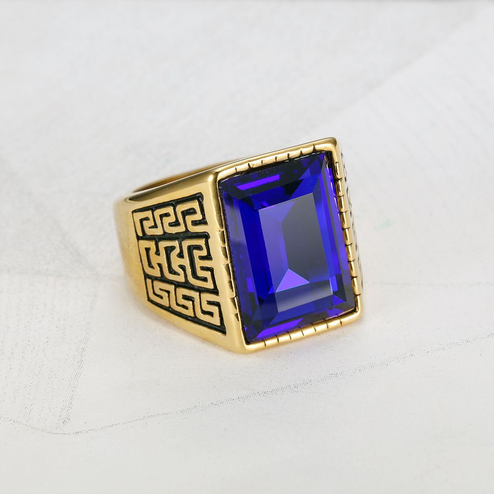 Hip Hop Punk Retro 18K Genuine Gold Plated CZ Titanium Steel Men's Rings | EaseWholesale 4 Hip Hop Punk Retro 18K Genuine Gold Plated CZ Titanium Steel Men's Rings | EaseWholesale 4