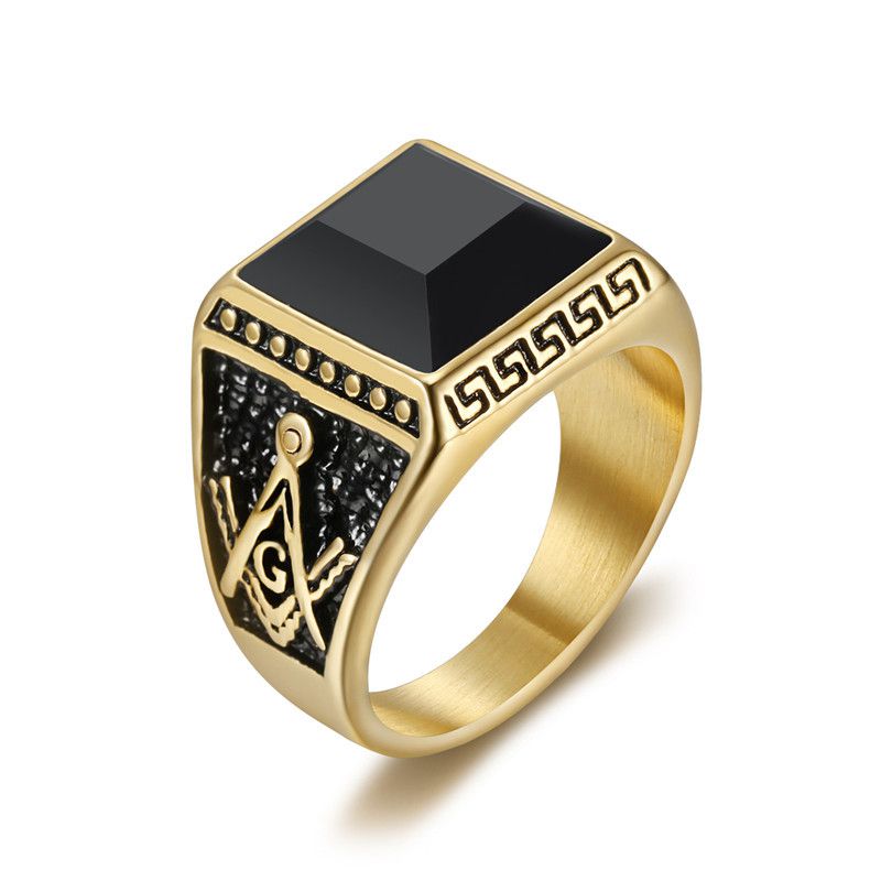 Wholesale Vintage Stainless Steel Ring with Onyx for Men | EaseWholesale 0 Wholesale Vintage Stainless Steel Ring with Onyx for Men | EaseWholesale 0