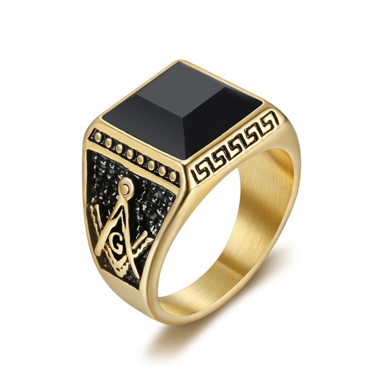 Wholesale Vintage Stainless Steel Ring with Onyx for Men | EaseWholesale 0 Wholesale Vintage Stainless Steel Ring with Onyx for Men | EaseWholesale 0