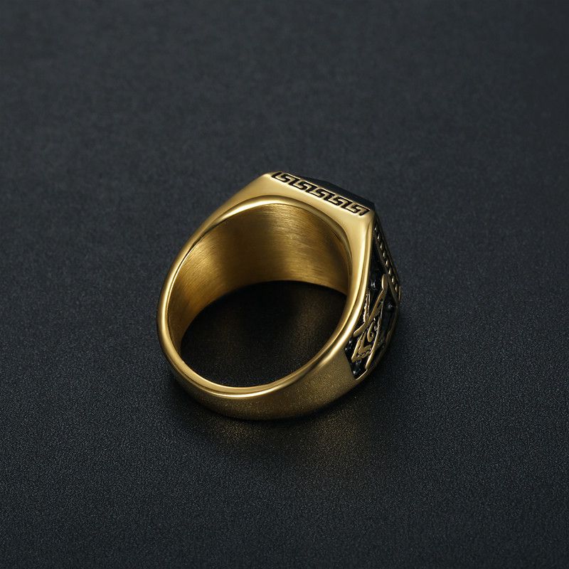 Wholesale Vintage Stainless Steel Ring with Onyx for Men | EaseWholesale 2 Wholesale Vintage Stainless Steel Ring with Onyx for Men | EaseWholesale 2