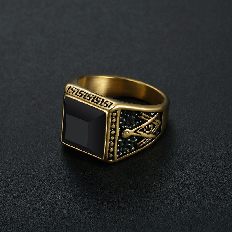 Wholesale Vintage Stainless Steel Ring with Onyx for Men | EaseWholesale 4 Wholesale Vintage Stainless Steel Ring with Onyx for Men | EaseWholesale 4