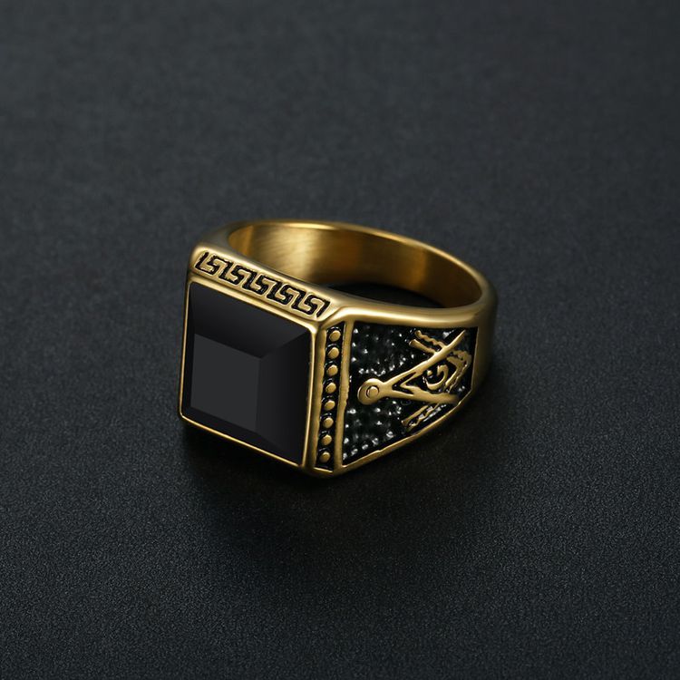 Wholesale Vintage Stainless Steel Ring with Onyx for Men | EaseWholesale 4 Wholesale Vintage Stainless Steel Ring with Onyx for Men | EaseWholesale 4