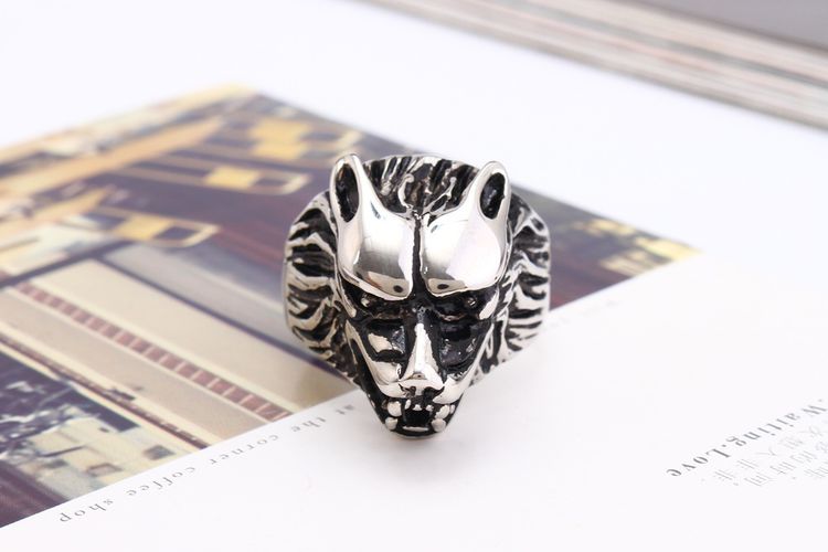 Titanium steel ring men's retro wolf head ring Wholesale | EaseWholesale 2