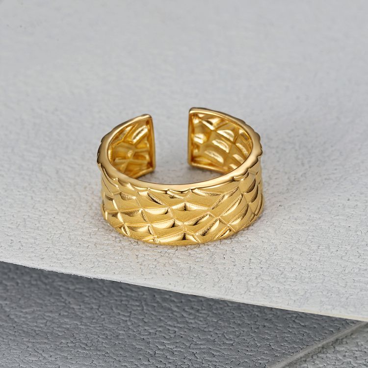 Adjustable Diamond Checkered Opening Elegant Titanium Women's Ring | EaseWholesale 2 Adjustable Diamond Checkered Opening Elegant Titanium Women's Ring | EaseWholesale 2