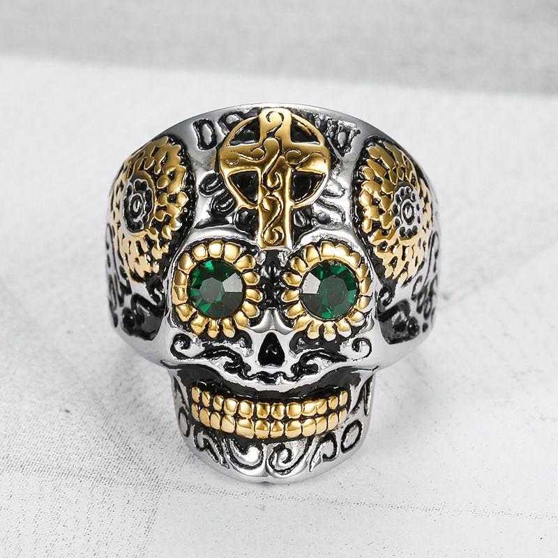 Crucifix Punk Style Skull Bully Men's Vintage Titanium Rings | EaseWholesale 1 Crucifix Punk Style Skull Bully Men's Vintage Titanium Rings | EaseWholesale 1