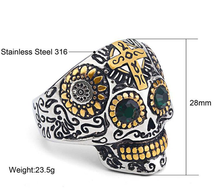 Crucifix Punk Style Skull Bully Men's Vintage Titanium Rings | EaseWholesale 3 Crucifix Punk Style Skull Bully Men's Vintage Titanium Rings | EaseWholesale 3