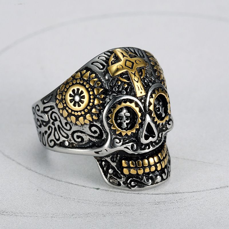 Punk Style Skull 316 Stainless Steel Men's Cross Ring | EaseWholesale 1 Punk Style Skull 316 Stainless Steel Men's Cross Ring | EaseWholesale 1