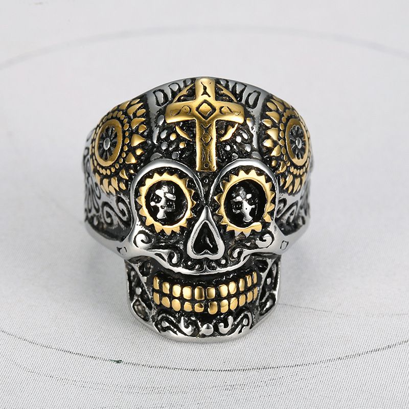 Punk Style Skull 316 Stainless Steel Men's Cross Ring | EaseWholesale 2 Punk Style Skull 316 Stainless Steel Men's Cross Ring | EaseWholesale 2