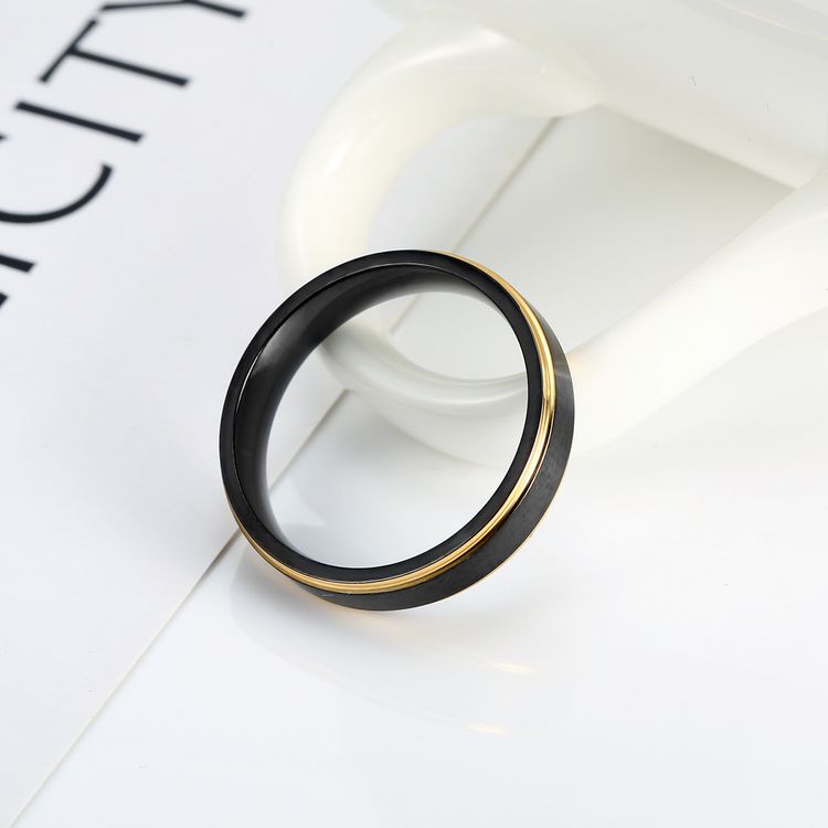 Fashion Men's Titanium Steel Brushed Black Gold Ring Wholesale | EaseWholesale 4 Fashion Men's Titanium Steel Brushed Black Gold Ring Wholesale | EaseWholesale 4