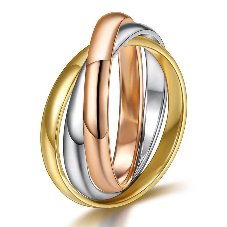 Fashion Three Rings Women's 316L Stainless Steel Mobius Ring | EaseWholesale