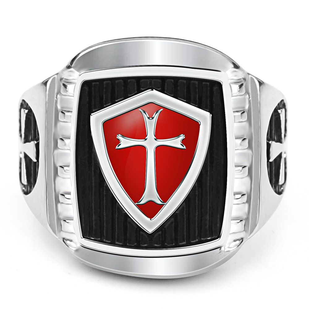 Wholesale Red Cross 316L Stainless Steel Rings for men | EaseWholesale 0 Wholesale Red Cross 316L Stainless Steel Rings for men | EaseWholesale 0