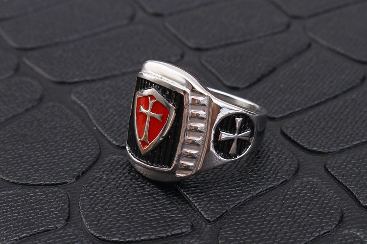 Wholesale Red Cross 316L Stainless Steel Rings for men | EaseWholesale