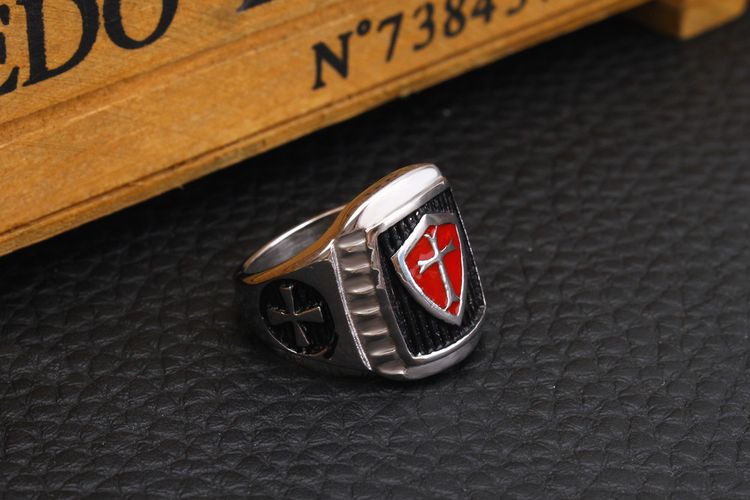 Wholesale Red Cross 316L Stainless Steel Rings for men | EaseWholesale 2 Wholesale Red Cross 316L Stainless Steel Rings for men | EaseWholesale 2