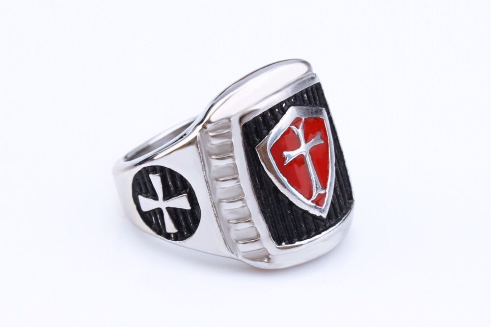 Wholesale Red Cross 316L Stainless Steel Rings for men | EaseWholesale 3 Wholesale Red Cross 316L Stainless Steel Rings for men | EaseWholesale 3