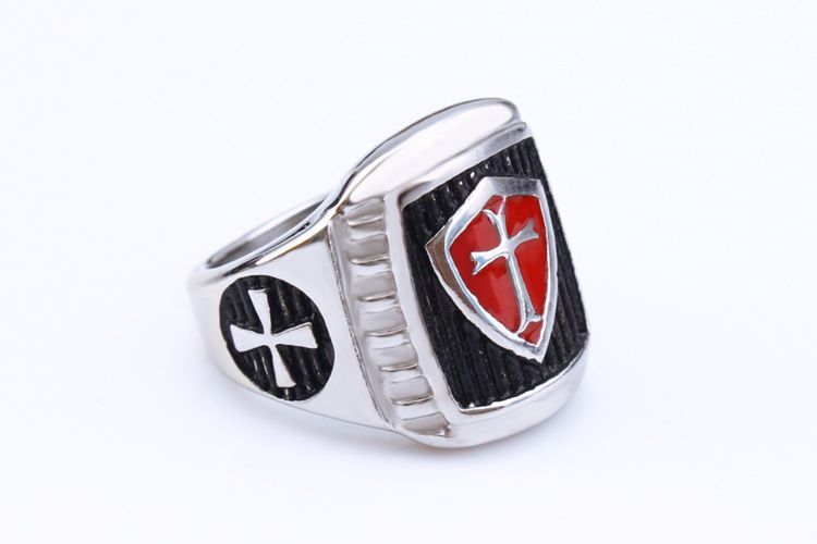 Wholesale Red Cross 316L Stainless Steel Rings for men | EaseWholesale 3 Wholesale Red Cross 316L Stainless Steel Rings for men | EaseWholesale 3