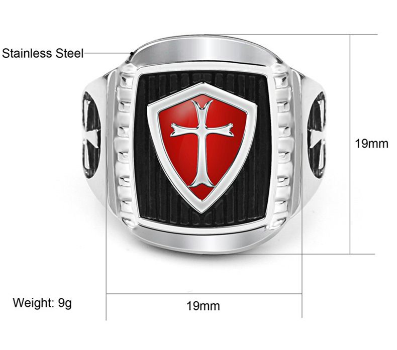 Wholesale Red Cross 316L Stainless Steel Rings for men | EaseWholesale 4 Wholesale Red Cross 316L Stainless Steel Rings for men | EaseWholesale 4