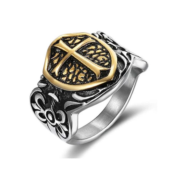 Vintage European cross shield stainless steel men's ring Wholesale | EaseWholesale 0 Vintage European cross shield stainless steel men's ring Wholesale | EaseWholesale 0