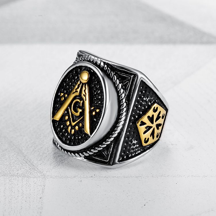 Vintage Hexagon 316L Stainless Steel Men's Ring | EaseWholesale 1