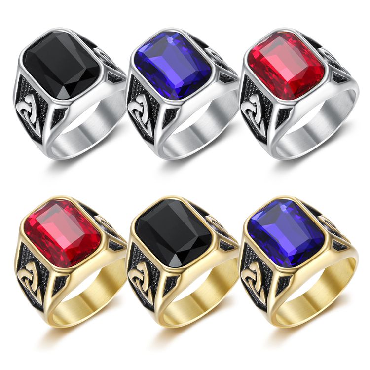 Men's Ruby Ring Fashion Viking Titanium Steel Ring Hip Hop Wholesale | EaseWholesale 0 Men's Ruby Ring Fashion Viking Titanium Steel Ring Hip Hop Wholesale | EaseWholesale 0