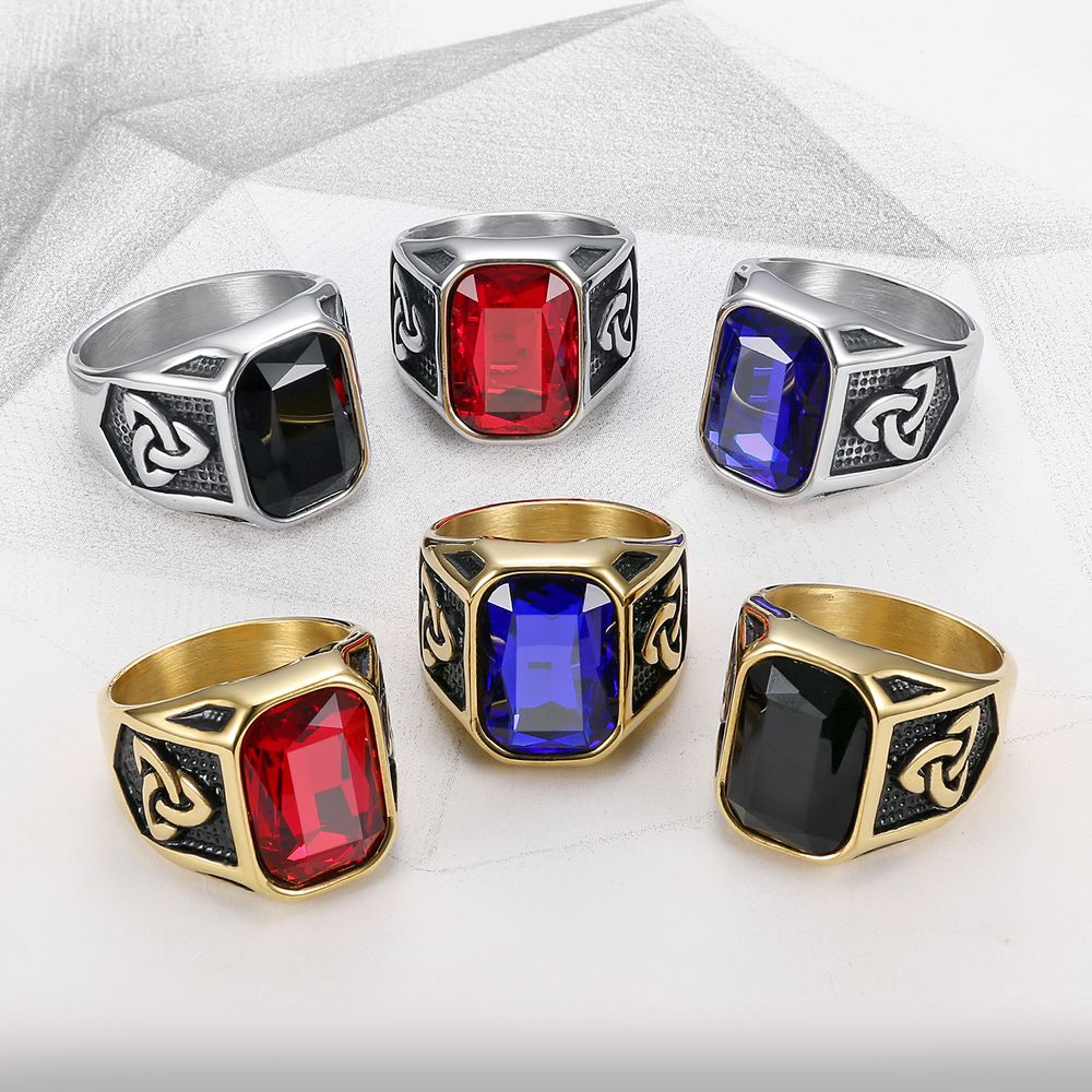 Men's Ruby Ring Fashion Viking Titanium Steel Ring Hip Hop Wholesale | EaseWholesale 1 Men's Ruby Ring Fashion Viking Titanium Steel Ring Hip Hop Wholesale | EaseWholesale 1