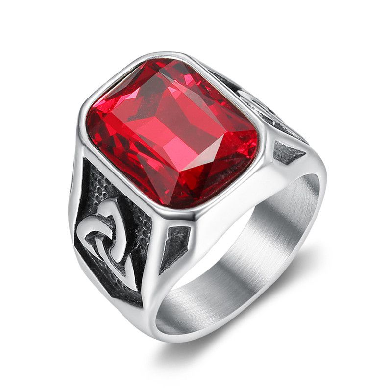 Men's Ruby Ring Fashion Viking Titanium Steel Ring Hip Hop Wholesale | EaseWholesale 3 Men's Ruby Ring Fashion Viking Titanium Steel Ring Hip Hop Wholesale | EaseWholesale 3