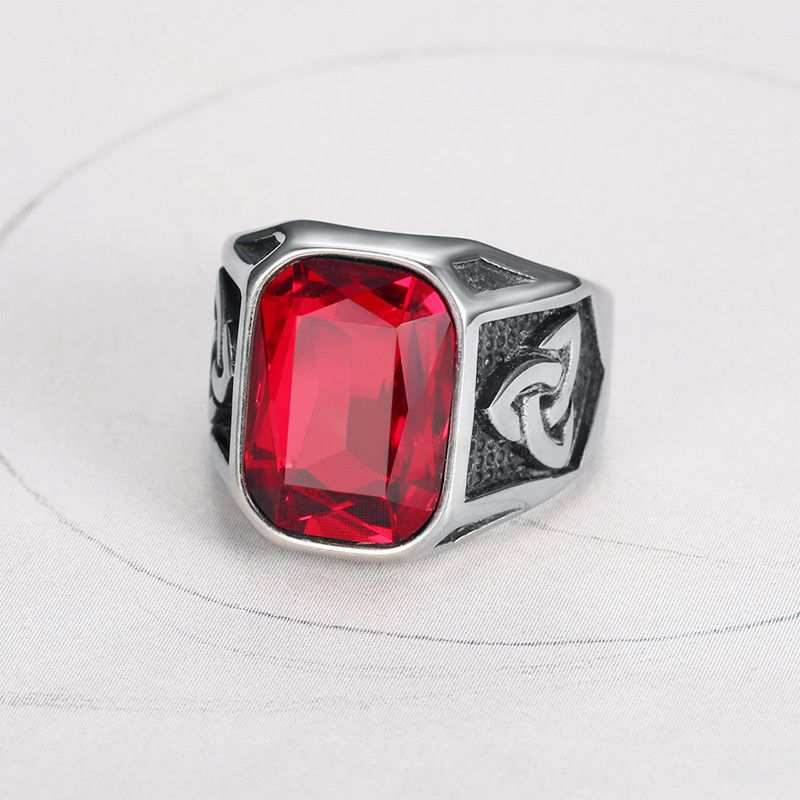 Men's Ruby Ring Fashion Viking Titanium Steel Ring Hip Hop Wholesale | EaseWholesale 7 Men's Ruby Ring Fashion Viking Titanium Steel Ring Hip Hop Wholesale | EaseWholesale 7