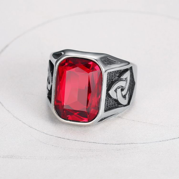 Men's Ruby Ring Fashion Viking Titanium Steel Ring Hip Hop Wholesale | EaseWholesale 7 Men's Ruby Ring Fashion Viking Titanium Steel Ring Hip Hop Wholesale | EaseWholesale 7