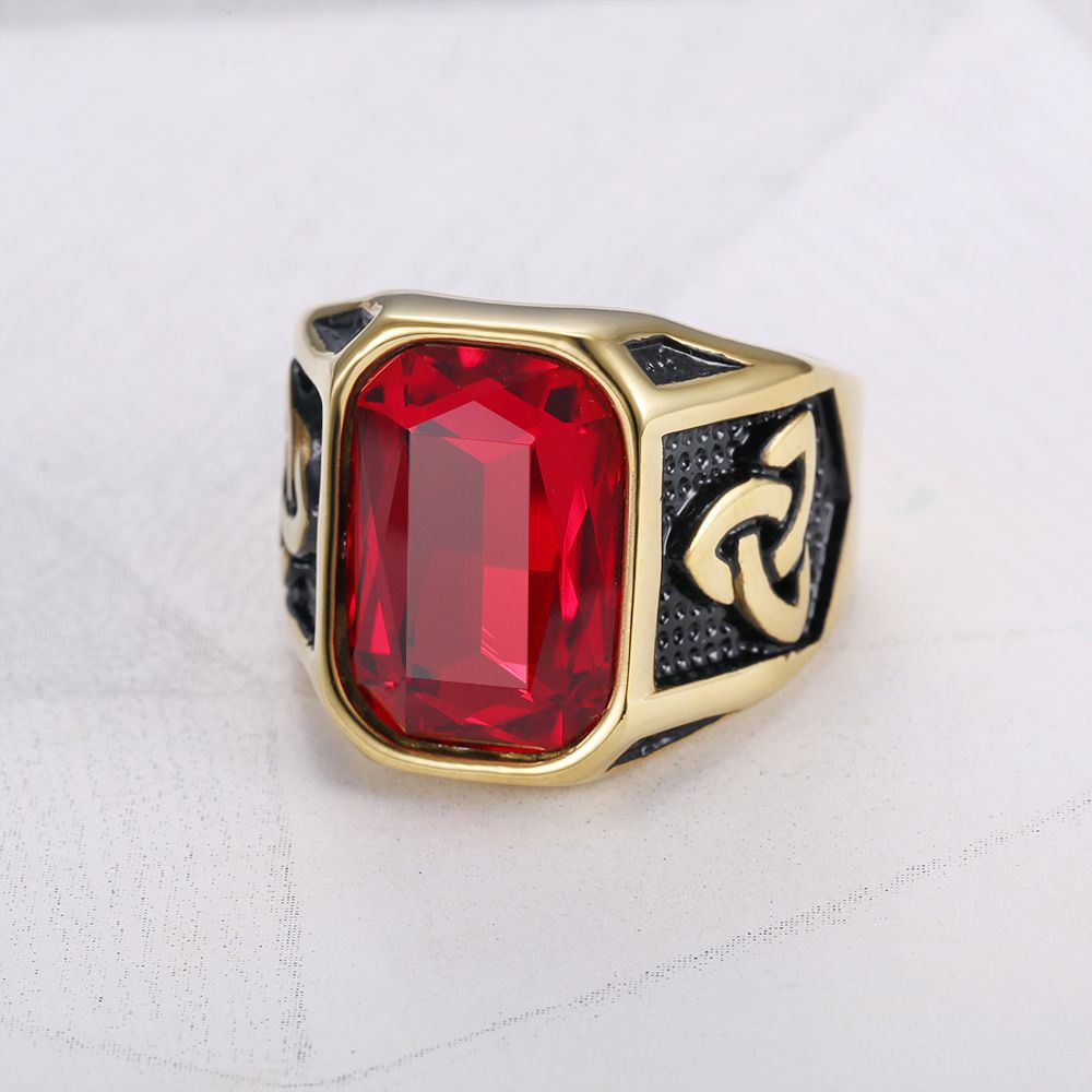 Men's Ruby Ring Fashion Viking Titanium Steel Ring Hip Hop Wholesale | EaseWholesale 9 Men's Ruby Ring Fashion Viking Titanium Steel Ring Hip Hop Wholesale | EaseWholesale 9
