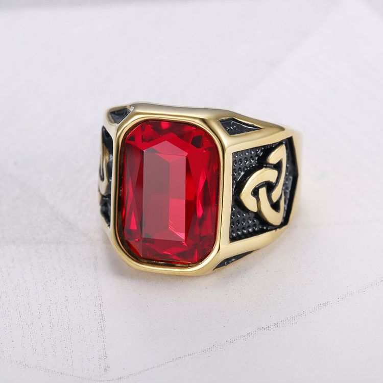 Men's Ruby Ring Fashion Viking Titanium Steel Ring Hip Hop Wholesale | EaseWholesale 9 Men's Ruby Ring Fashion Viking Titanium Steel Ring Hip Hop Wholesale | EaseWholesale 9