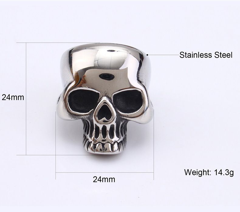 Wholesale Vintage Skull Men's Bully Titanium Ring | EaseWholesale 3 Wholesale Vintage Skull Men's Bully Titanium Ring | EaseWholesale 3