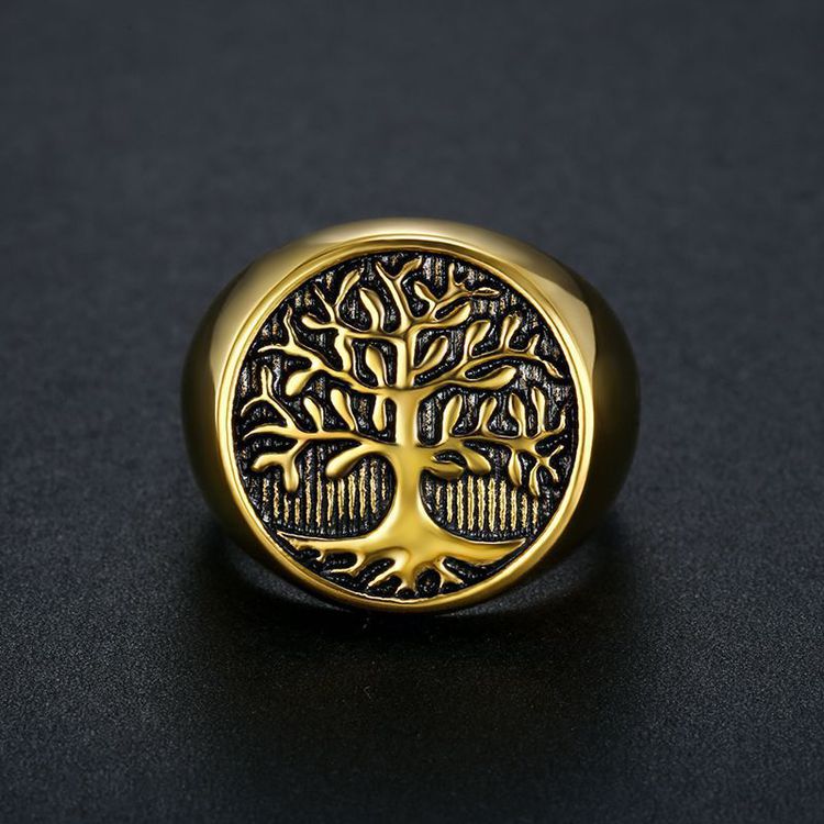 Hip Hop Punk Vintage Tree of Life Men's Stainless Steel Ring | EaseWholesale 3 Hip Hop Punk Vintage Tree of Life Men's Stainless Steel Ring | EaseWholesale 3