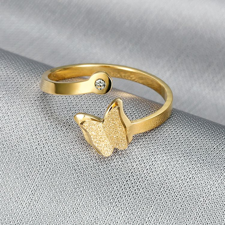 Wholesale Adjustable Butterfly Zirconia Women's Titanium Ring | EaseWholesale 0 Wholesale Adjustable Butterfly Zirconia Women's Titanium Ring | EaseWholesale 0