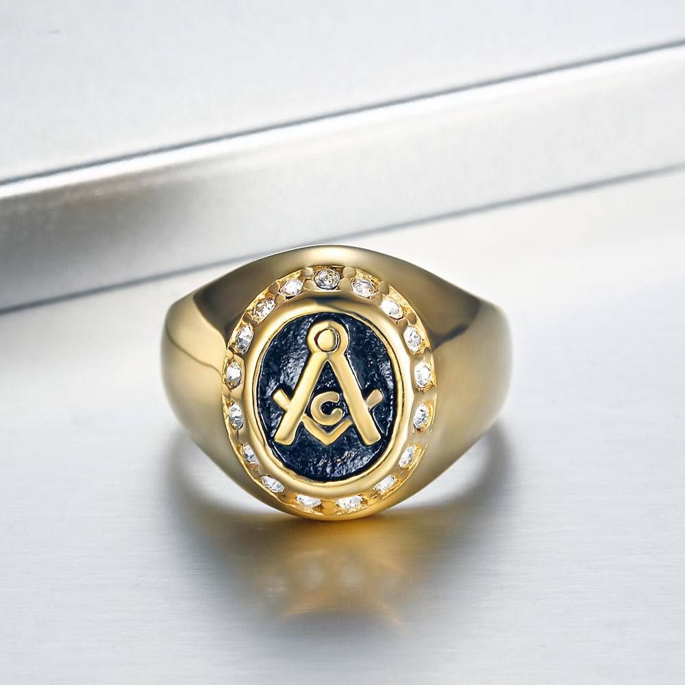 Vintage mysterious Gold Zirconia Men's Titanium Ring | EaseWholesale 4 Vintage mysterious Gold Zirconia Men's Titanium Ring | EaseWholesale 4