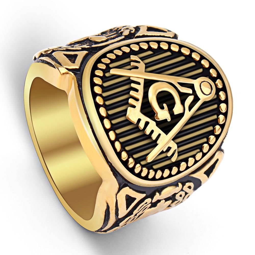 Retro Yellow Gold mysterious Pattern Men's Titanium Ring Wholesale | EaseWholesale 0 Retro Yellow Gold mysterious Pattern Men's Titanium Ring Wholesale | EaseWholesale 0