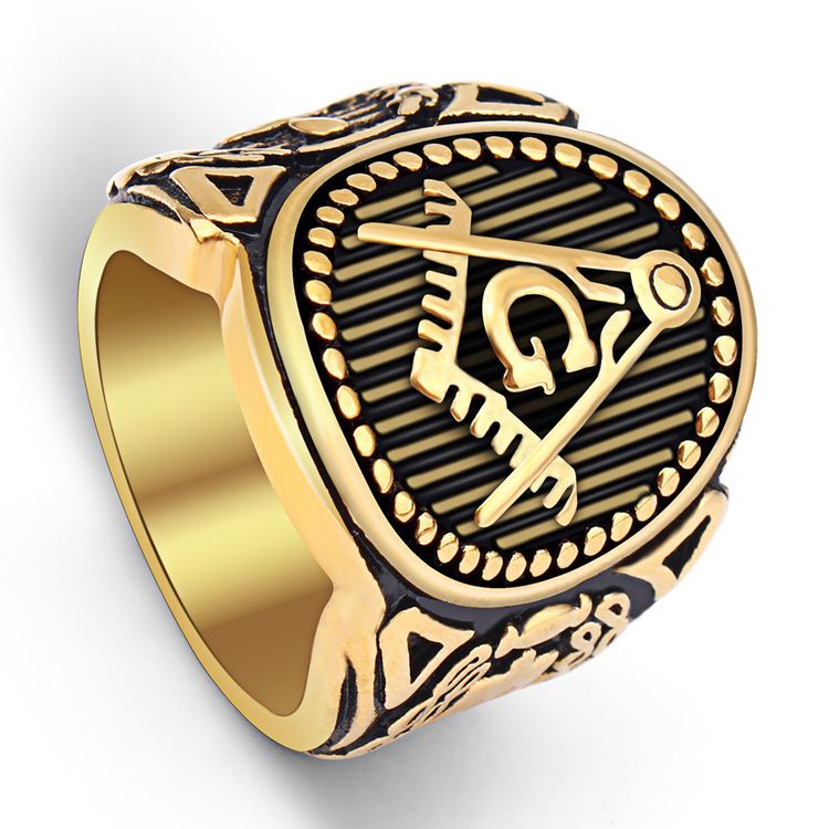 Retro Yellow Gold mysterious Pattern Men's Titanium Ring Wholesale | EaseWholesale 0 Retro Yellow Gold mysterious Pattern Men's Titanium Ring Wholesale | EaseWholesale 0