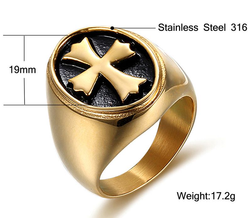 Retro Fashion Cross Men's Stainless Steel Ring   | EaseWholesale 4 Retro Fashion Cross Men's Stainless Steel Ring   | EaseWholesale 4