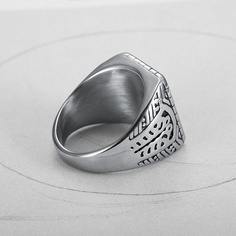 Vintage Creative Text Square Men's Titanium Rings | EaseWholesale 4 Vintage Creative Text Square Men's Titanium Rings | EaseWholesale 4