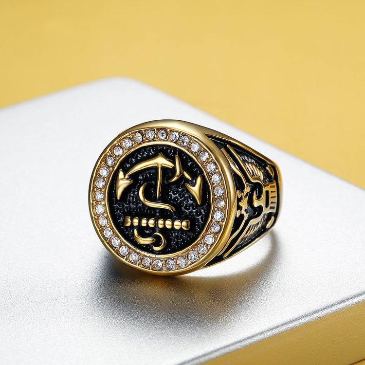 Bully Men's Zirconia Anchor Titanium Ring Wholesale | EaseWholesale 1 Bully Men's Zirconia Anchor Titanium Ring Wholesale | EaseWholesale 1