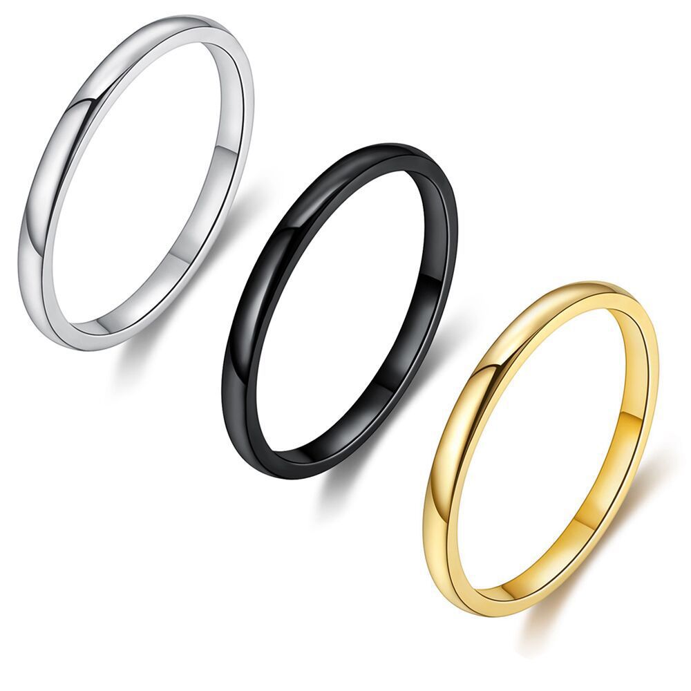 Wholesale Stylish Simple Thin Glossy Stainless Steel Women's Ring | EaseWholesale 0