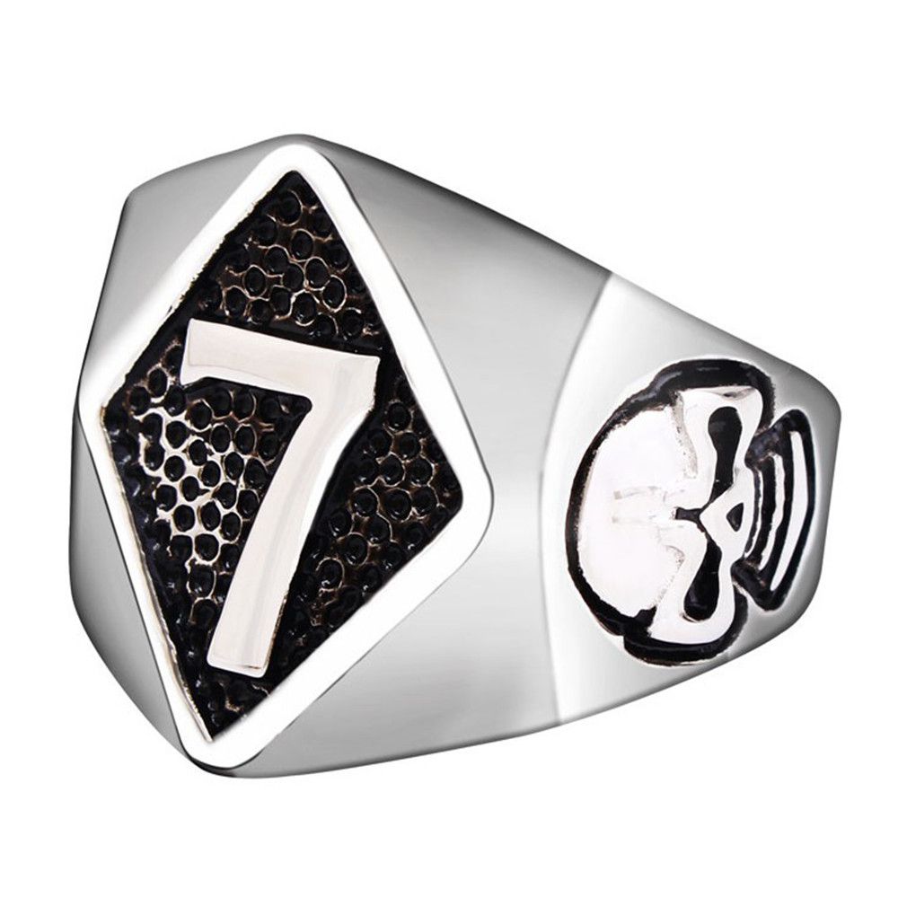 Retro Punk Skull Stainless Steel Men's Ring Number 7 | EaseWholesale 0 Retro Punk Skull Stainless Steel Men's Ring Number 7 | EaseWholesale 0