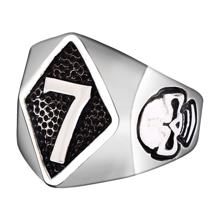 Retro Punk Skull Stainless Steel Men's Ring Number 7 | EaseWholesale