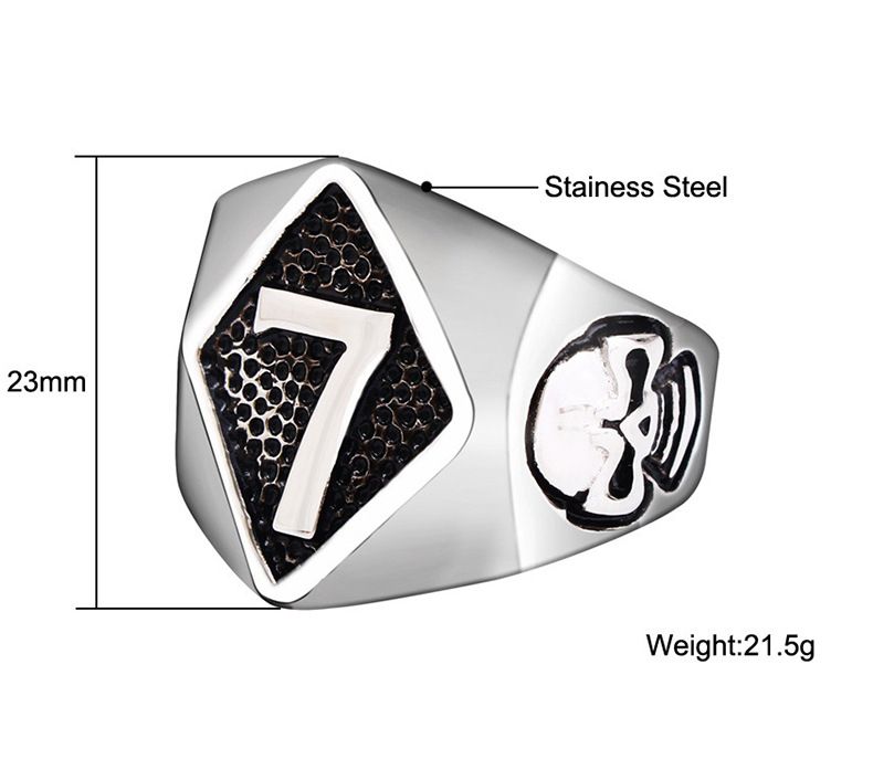 Retro Punk Skull Stainless Steel Men's Ring Number 7 | EaseWholesale 1 Retro Punk Skull Stainless Steel Men's Ring Number 7 | EaseWholesale 1