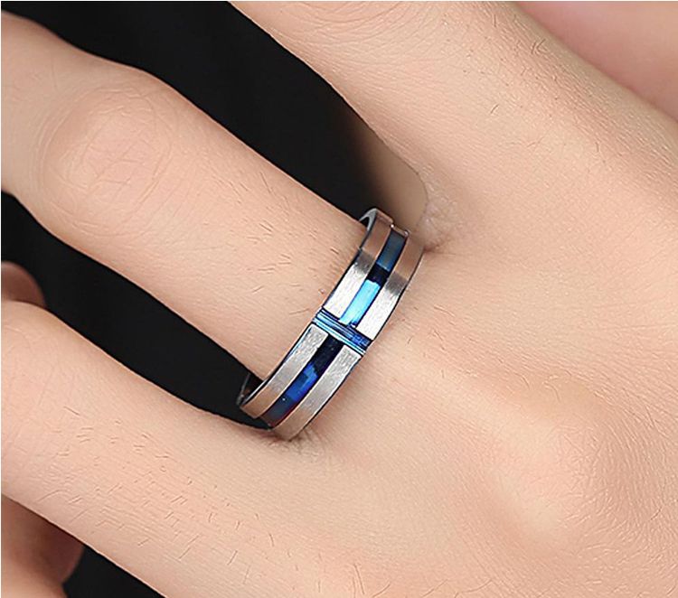 Titanium Men's Treasure Blue Stainless Steel Ring Wholesale | EaseWholesale 2 Titanium Men's Treasure Blue Stainless Steel Ring Wholesale | EaseWholesale 2