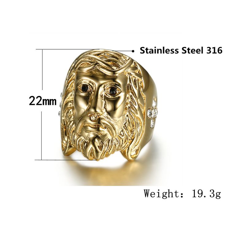 Vintage Jesus Zircon Men's Stainless Steel Ring Wholesale | EaseWholesale 3 Vintage Jesus Zircon Men's Stainless Steel Ring Wholesale | EaseWholesale 3