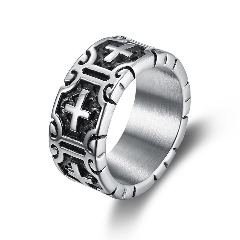 Retro Creative Cross Men's Stainless Steel Ring | EaseWholesale 0 Retro Creative Cross Men's Stainless Steel Ring | EaseWholesale 0