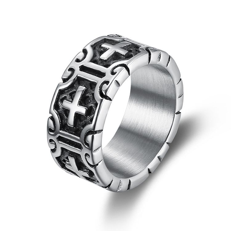 Retro Creative Cross Men's Stainless Steel Ring | EaseWholesale 0 Retro Creative Cross Men's Stainless Steel Ring | EaseWholesale 0